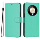 For Honor X9b / Magic6 Lite 5G Skin Feel Solid Color Leather Phone Case with Lanyard(Green) - 2