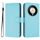 For Honor X9b / Magic6 Lite 5G Skin Feel Solid Color Leather Phone Case with Lanyard(Sky Blue) - 2