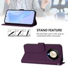 For Honor X9b / Magic6 Lite 5G Skin Feel Solid Color Leather Phone Case with Lanyard(Violet) - 3