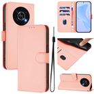 For Honor X30 5G / X9 5G / X9 4G Skin Feel Solid Color Leather Phone Case with Lanyard(Pink) - 1