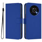 For Honor X30 5G / X9 5G / X9 4G Skin Feel Solid Color Leather Phone Case with Lanyard(Dark Blue) - 2
