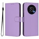 For Honor X30 5G / X9 5G / X9 4G Skin Feel Solid Color Leather Phone Case with Lanyard(Lavender Purple) - 2