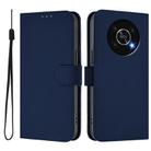 For Honor X30 5G / X9 5G / X9 4G Skin Feel Solid Color Leather Phone Case with Lanyard(Navy Blue) - 2