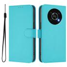 For Honor X30 5G / X9 5G / X9 4G Skin Feel Solid Color Leather Phone Case with Lanyard(Lake Blue) - 2