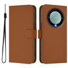 For Honor X40 / X9a / Magic5 Lite Skin Feel Solid Color Leather Phone Case with Lanyard(Brown) - 2