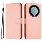 For Honor X40 / X9a / Magic5 Lite Skin Feel Solid Color Leather Phone Case with Lanyard(Pink) - 2