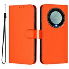For Honor X40 / X9a / Magic5 Lite Skin Feel Solid Color Leather Phone Case with Lanyard(Orange) - 2