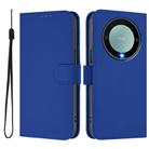 For Honor X40 / X9a / Magic5 Lite Skin Feel Solid Color Leather Phone Case with Lanyard(Dark Blue) - 2