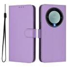 For Honor X40 / X9a / Magic5 Lite Skin Feel Solid Color Leather Phone Case with Lanyard(Lavender Purple) - 2