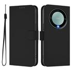 For Honor X40 / X9a / Magic5 Lite Skin Feel Solid Color Leather Phone Case with Lanyard(Black) - 2