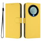 For Honor X40 / X9a / Magic5 Lite Skin Feel Solid Color Leather Phone Case with Lanyard(Lemon Yellow) - 2