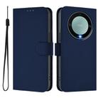 For Honor X40 / X9a / Magic5 Lite Skin Feel Solid Color Leather Phone Case with Lanyard(Navy Blue) - 2