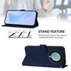 For Honor X40 / X9a / Magic5 Lite Skin Feel Solid Color Leather Phone Case with Lanyard(Navy Blue) - 3