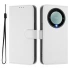 For Honor X40 / X9a / Magic5 Lite Skin Feel Solid Color Leather Phone Case with Lanyard(White) - 2