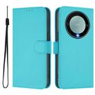 For Honor X40 / X9a / Magic5 Lite Skin Feel Solid Color Leather Phone Case with Lanyard(Lake Blue) - 2