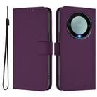For Honor X40 / X9a / Magic5 Lite Skin Feel Solid Color Leather Phone Case with Lanyard(Violet) - 2