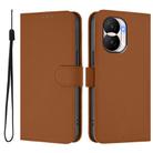 For Honor X40i Skin Feel Solid Color Leather Phone Case with Lanyard(Brown) - 2