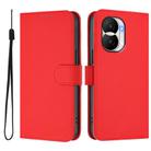 For Honor X40i Skin Feel Solid Color Leather Phone Case with Lanyard(Red) - 2