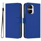 For Honor X40i Skin Feel Solid Color Leather Phone Case with Lanyard(Dark Blue) - 2