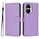 For Honor X40i Skin Feel Solid Color Leather Phone Case with Lanyard(Lavender Purple) - 2