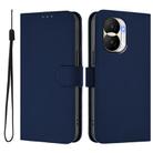 For Honor X40i Skin Feel Solid Color Leather Phone Case with Lanyard(Navy Blue) - 2