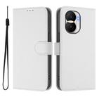 For Honor X40i Skin Feel Solid Color Leather Phone Case with Lanyard(White) - 2