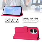 For Honor X40i Skin Feel Solid Color Leather Phone Case with Lanyard(Rose Red) - 3