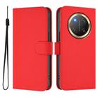 For Honor X9C 5G Global Skin Feel Solid Color Leather Phone Case with Lanyard(Red) - 2