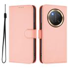 For Honor X9C 5G Global Skin Feel Solid Color Leather Phone Case with Lanyard(Pink) - 2