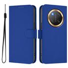 For Honor X9C 5G Global Skin Feel Solid Color Leather Phone Case with Lanyard(Dark Blue) - 2
