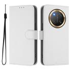 For Honor X9C 5G Global Skin Feel Solid Color Leather Phone Case with Lanyard(White) - 2