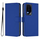 For Honor GT Skin Feel Solid Color Leather Phone Case with Lanyard(Dark Blue) - 2