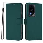 For Honor GT Skin Feel Solid Color Leather Phone Case with Lanyard(Dark Green) - 2