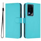 For Honor GT Skin Feel Solid Color Leather Phone Case with Lanyard(Lake Blue) - 2