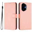 For Honor 300 Skin Feel Solid Color Leather Phone Case with Lanyard(Pink) - 2