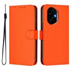 For Honor 300 Skin Feel Solid Color Leather Phone Case with Lanyard(Orange) - 2