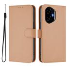 For Honor 300 Skin Feel Solid Color Leather Phone Case with Lanyard(Nude) - 2