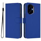 For Honor 300 Skin Feel Solid Color Leather Phone Case with Lanyard(Dark Blue) - 2