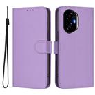 For Honor 300 Skin Feel Solid Color Leather Phone Case with Lanyard(Lavender Purple) - 2