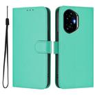 For Honor 300 Skin Feel Solid Color Leather Phone Case with Lanyard(Green) - 2