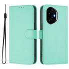 For Honor 300 Skin Feel Solid Color Leather Phone Case with Lanyard(Mint Green) - 2