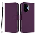 For Honor 300 Skin Feel Solid Color Leather Phone Case with Lanyard(Violet) - 2