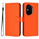 For Honor 300 Pro / 300 Ultra Skin Feel Solid Color Leather Phone Case with Lanyard(Orange) - 2