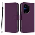 For Honor 300 Pro / 300 Ultra Skin Feel Solid Color Leather Phone Case with Lanyard(Violet) - 1