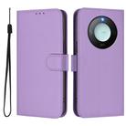 For Honor X9c Smart Global  Skin Feel Solid Color Leather Phone Case with Lanyard(Lavender Purple) - 2