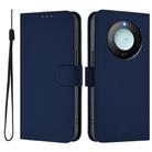 For Honor X9c Smart Global  Skin Feel Solid Color Leather Phone Case with Lanyard(Navy Blue) - 2