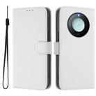 For Honor X9c Smart Global  Skin Feel Solid Color Leather Phone Case with Lanyard(White) - 2