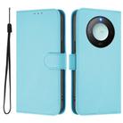 For Honor X9c Smart Global  Skin Feel Solid Color Leather Phone Case with Lanyard(Sky Blue) - 2