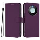 For Honor X9c Smart Global  Skin Feel Solid Color Leather Phone Case with Lanyard(Violet) - 2