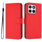 For Honor X8c 4G Global Skin Feel Solid Color Leather Phone Case with Lanyard(Red) - 2